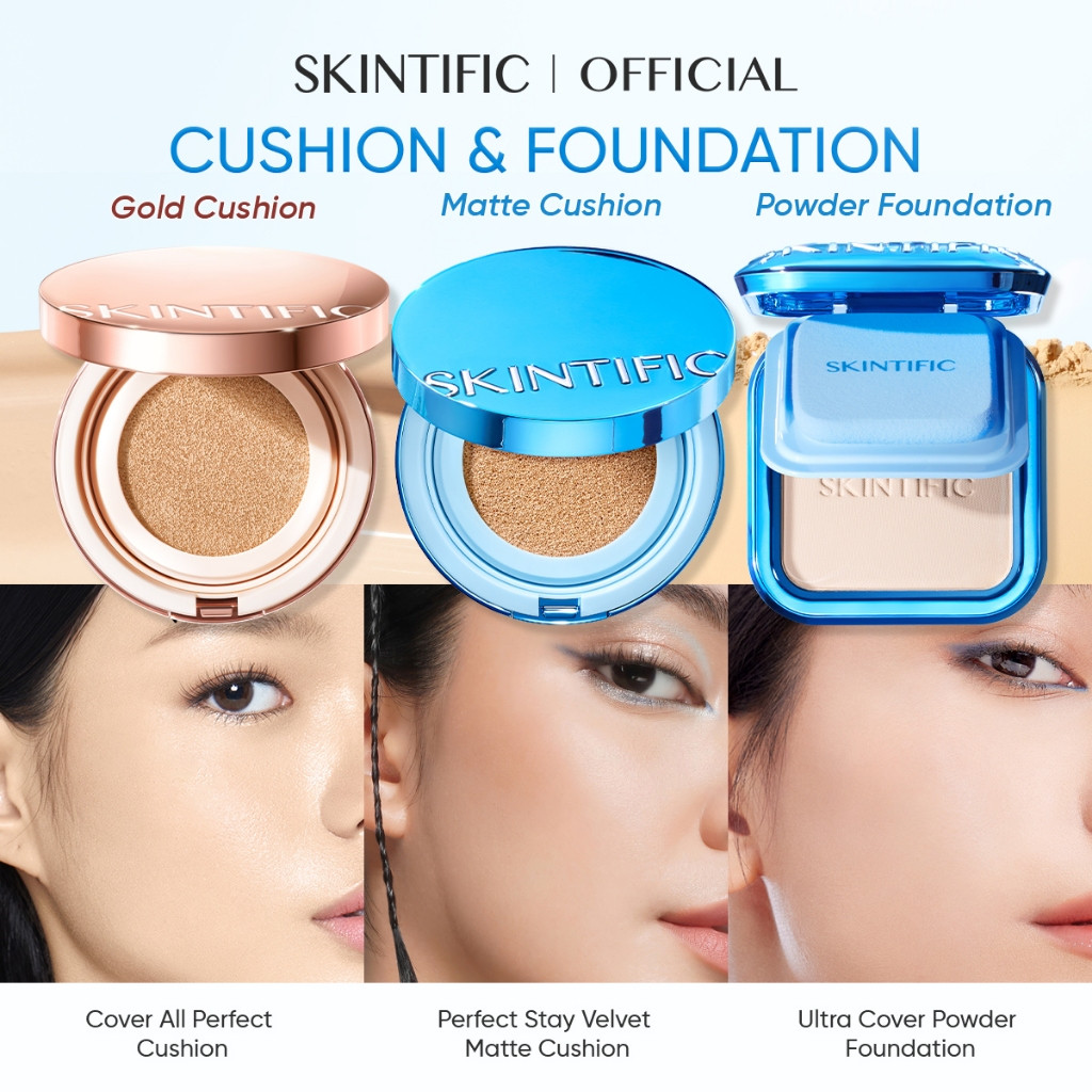#SKINTIFIC #CUSHION #POWDER #FOUDATION 【Providing high coverage in just one swipe while still feeling lightweight】√ Higher coverage，√ Velvet matte finish up to 16 hours，√ Maintain skin moisture for all-day hydration,