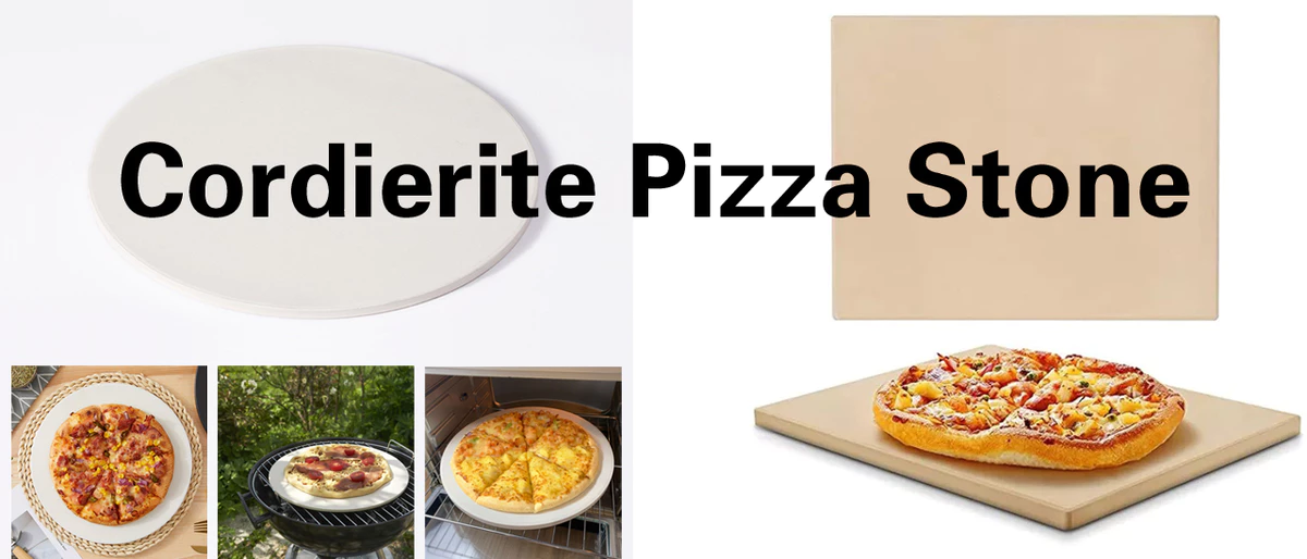 [Qianbaidu] Round Cordierite Pizza Stone - Baking Stone for Oven/Grill, Homemade Pizza/Bread/BBQ