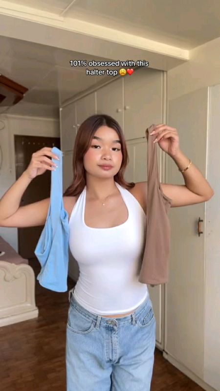 therese halter neck double lining full lenght cotton basic open back#FreeCoinsInShopeeVideo #MasMuraSaShopee #ShopeePHPaydaySale