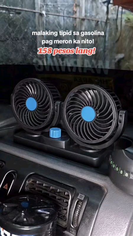 XAUTO Car Electric Fan 12V 24V USB 360° All-Round Adjustable Car Dual Head Fan Low Noise Cooling#trending #fyp #ShopeePHPaydaySale #MasMuraSaShopee