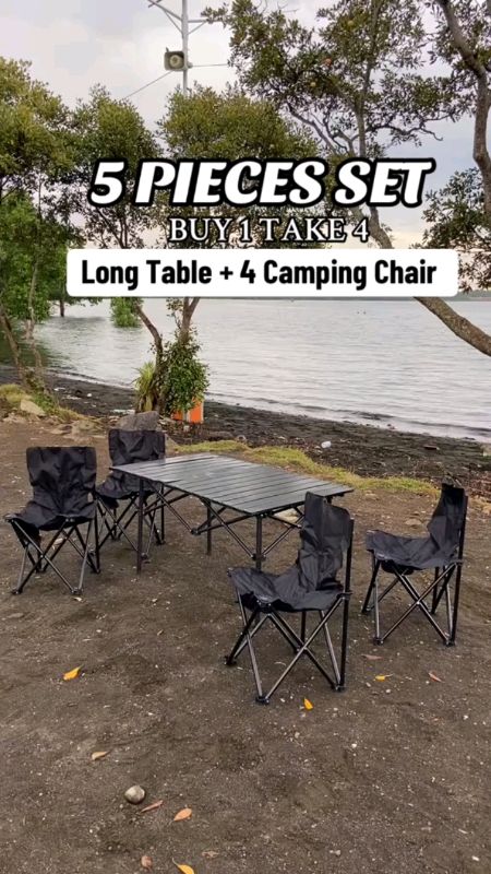 Foldable Outdoor Camping Table & Portable Folding Chairs Set #CampingTable #FoldingChairs #OutdoorGear #CampingEssentials #PortableFurniture #Camping