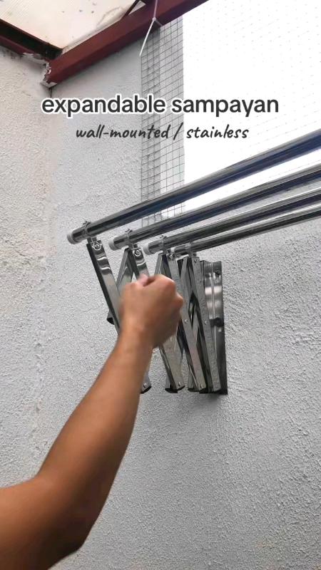 Foldable clothes rack sampayan. #sampayan #clothesrack #foldable #homeandliving #stainless