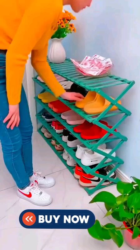 5 Layer foldable Shoes Rack Tier Colored Stackable Stainless steel Shoes Organizer Storage Rack#shoesracktier#shoesorganizer