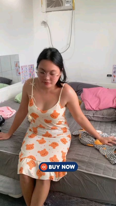 Cute Spaghetti Night Dress for Women Pajama Sleepwear Ruffle sleeveless Cute Nightdress M-xl#PaddedSpaghettiDress #PaddedNightDress #SleepwearPajama