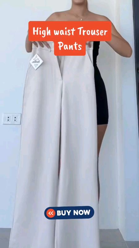 #FreeCoinsInShopeeVideo #Hello Moderne New High waist trouser pants NON GARTERIZED wide leg semi stretch fabric with belt loop 1button & deep pockets