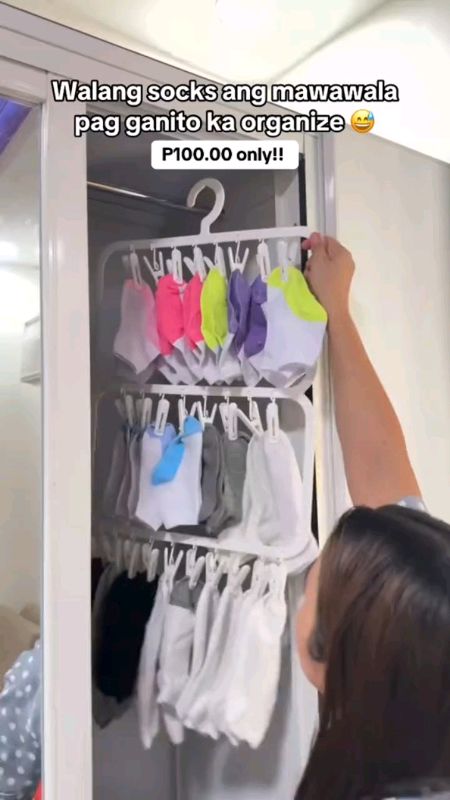 #Multi-layer storage rack for household wardrobes multi-functional drying clips for socks  underwear #MasMuraSaShopee #buynow #DaliDaliSaShopee