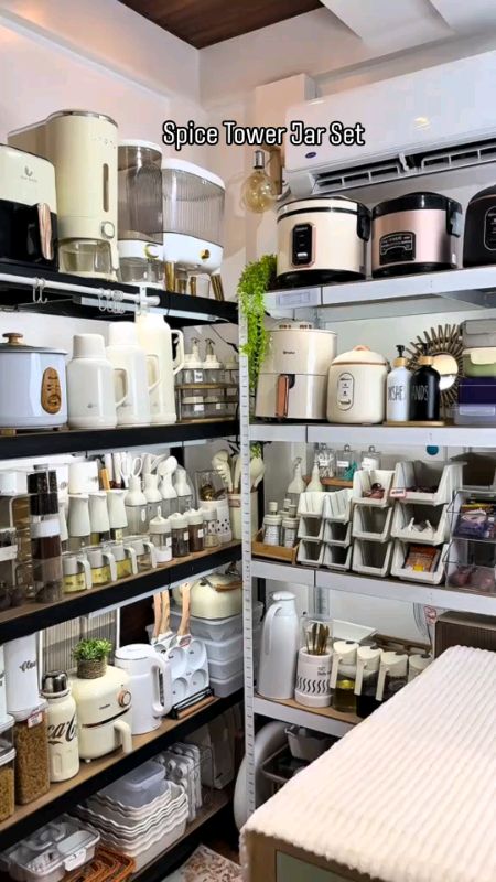 6 pcs Spice Tower Plastic Jar Rack Set #spicejar #kitchenessentials #shopeefinds