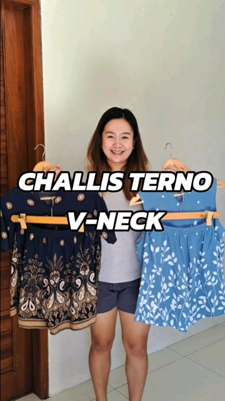 Challis Terno V-Neck Pambahay #comfyclothes #fashionhaul #cozyoutfits #readytowear #pambahay
