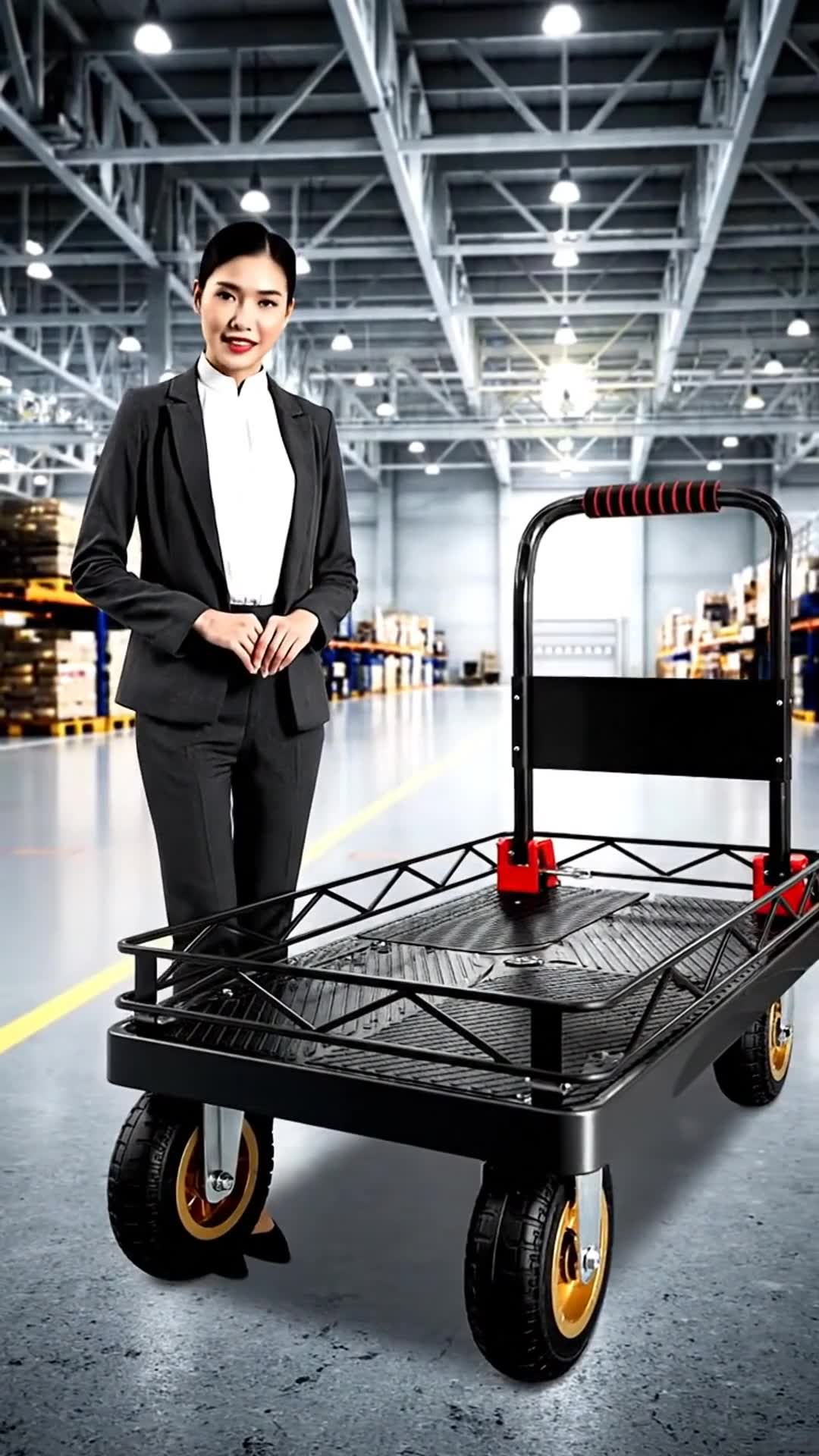 Heavy Duty Trolley Cart Platform Hand Truck Portable Tool Cart