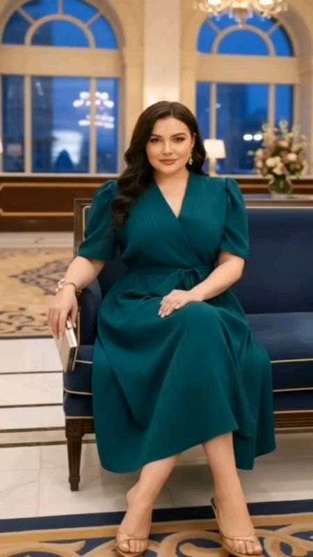 Plus Size Elegant Casual Solid Dress for Women #dressforwomen #plussize