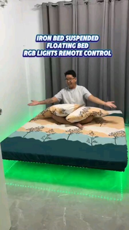 Floating Bed Frame With Smart RGB Lights Assemble Metal Bed Frame #HugotSaShopee #FreeCoinsInShopeeVideo #MasMuraSaShopee #ShopeePHPaydaySale #Fyp