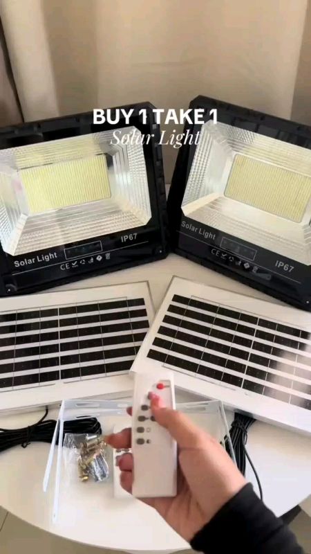 KUGOO BUY 1 Take 1 solar flood light outdoor waterproof IP68 Led Street Lamp with solar panel remote#KUGOO buy one take one
