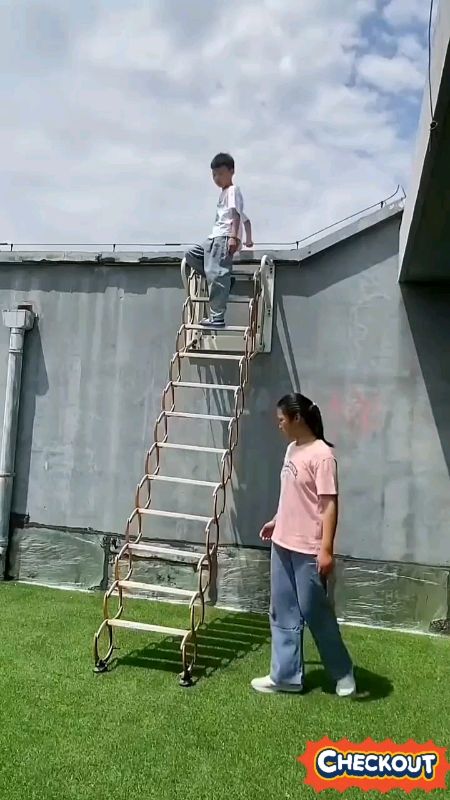 3.5M Attic Telescopic Ladder Lifting Wall Mounted Retractable Staircase Home Villa Stretch Folding#freecoinsinshopeevedeo #masmurasashoppee