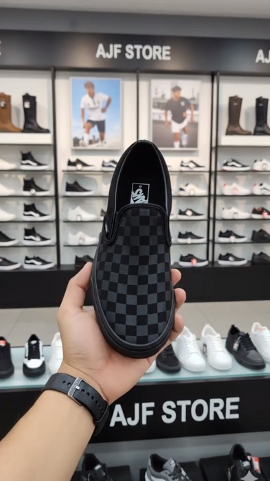 <S> CHIC   checkerboard slip-on canvas shoes for  women and man#vans #shoes #fyp #trending
