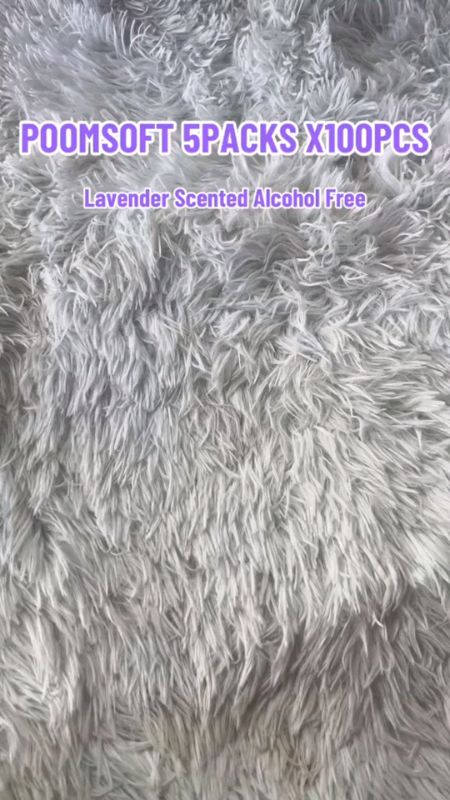 Poomsoft 5 Packs x 100 Sheet Lavender Scented No-Alcohol #everyone #foryou #buynow #fyp #precoinsshopeevideo #masmurasashopee