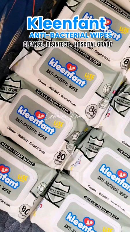 Kleenfant  Lite Antibacterial Disinfectant Cleansing Wipes 80 Tender sheets #kleenfant #wipes #babywipes #disinfectantwipes #cleansingwipes #shopee