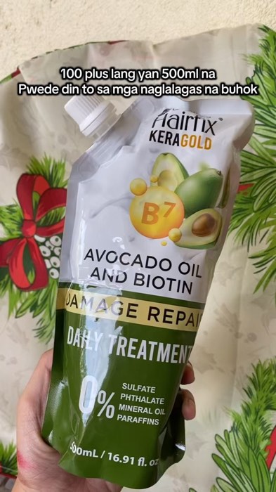 ￼HAIRFIX Keragold Avocado Oil and Biotin Damage Repair Treatment 500ml #damagerepair #avocadooil #biotin #dailytreatment #hairfallproblem