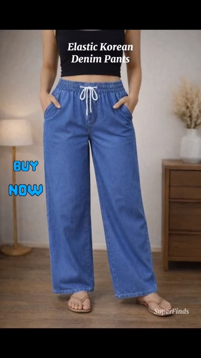 Elastic Waist Wide Leg Jeans For Women #baggyjeans #trending #budol #Fashion #sulitSaShopee