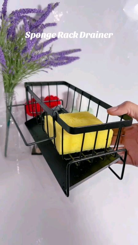 Sponge rack drainer Sponge rack drainer stainless steel Kitchen Organizer #kitchen #organizer #spongerackdrainer #kitchenware #spongerack