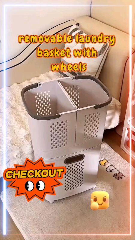 removable laundry basket with wheels #checkoutnow #laundrybasketwithwheels #trending #MasMuraSaShopee #FreeCoinsSaShopeeVideos