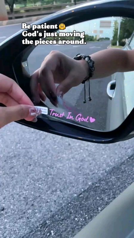 ITHT> Trust In God Heart Car Rear View Mirror Sticker Decal Faith Bible Verse Christian Church Auto Vehicle Bumper Decor new#trustingodsticker