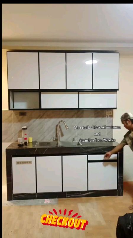 Stainless Steel Kitchen Sink Cabinet Set Simple Gas Stove Storage Cabinet#matibay#legit