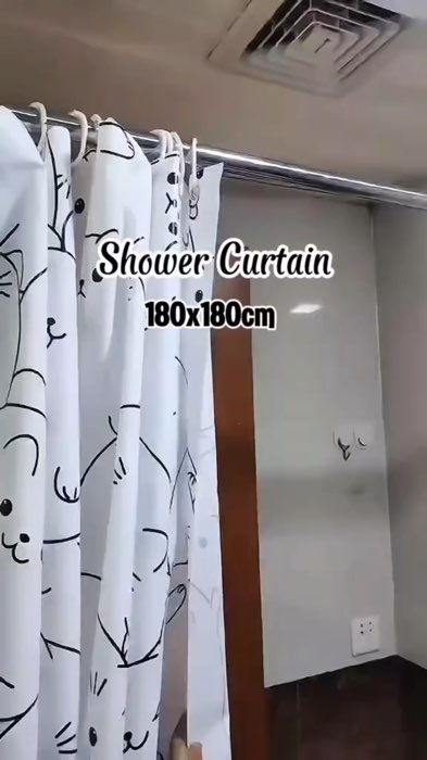 Random Design Bathroom Waterproof Shower Curtain 180CM X180cm With Hook Curtain Shower Curtain