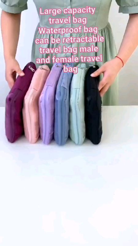 Large capacity travel bag Waterproof bag can be retractable travel bag male and female travel bag