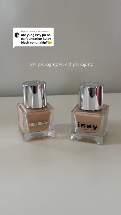 issy foundation new vs old packaging #fyp #makeup #issycosmetics #foundation
