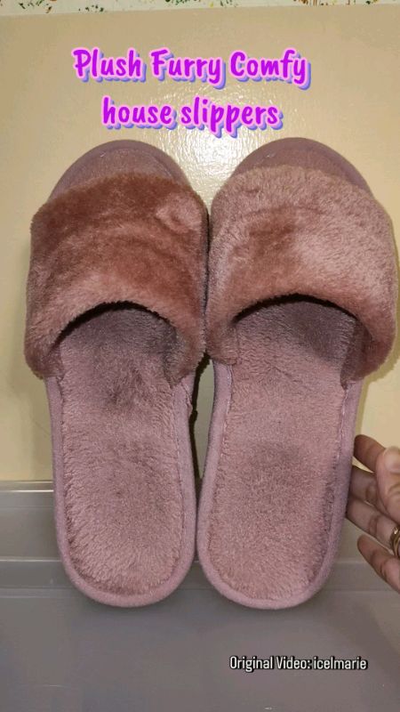 Plush Furry House Slippers for Women Comfy Slippers #houseslippers #plushslippers #womenslippers #slippers #comfyslippers