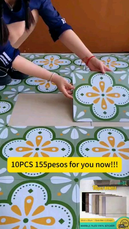 【Wholesale36】 PCS  Diagonal Stickers Self Adhesive Floor Tiles Ceramic PVC Stickers #fyp #fy #MasMuraSaShopee #FreeCoinsInShopeeVideo