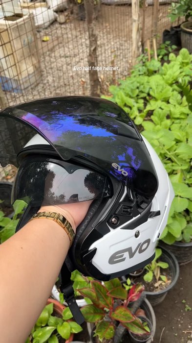 Evo halfface helmet #evo #helmet #HalfFace #foryou #fyp #MasMuraSaShopee