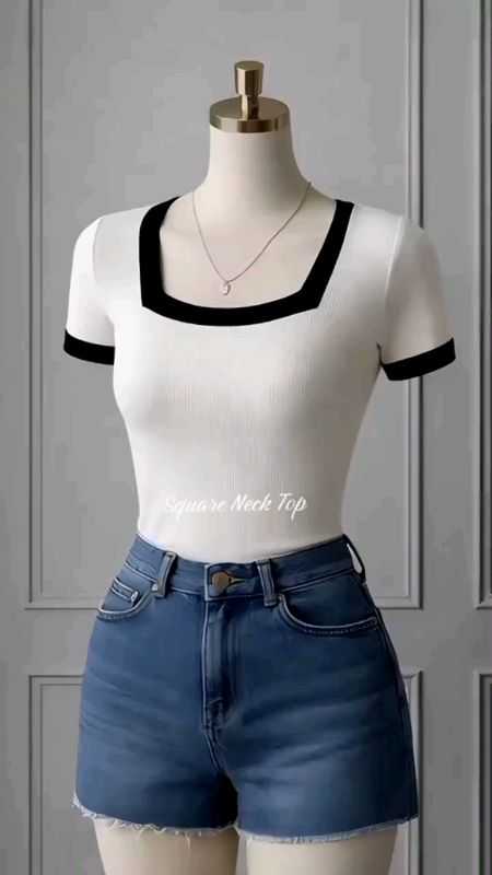 Square neck top#squaretop#casualoutfit