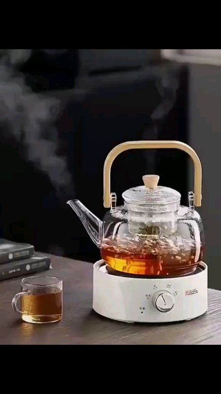 #Half Moon Shaped Teapot and Electric Stove Set, Exquisite Teapot, Essential Office Tea Set