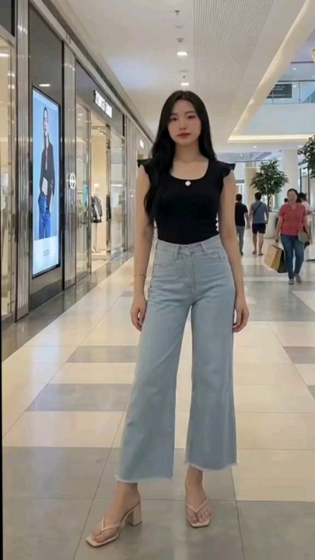 Women Retro Distressed High Waist Mom Jeans Loose Baggy Wide Leg Cas...#baggyjeans #jeans #MurasaShopee #HugotsaShopee
