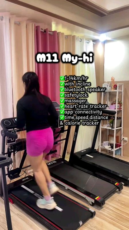 MY-HI Treadmill Electric Heart Rate Monitoring Incline Adjustment Bluetooth Music #treadmill #trending #machine #MasMuraSaShopee #shopeefinds #budol