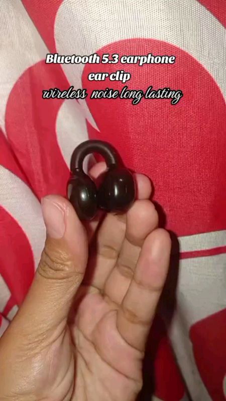Bluetooth 5.3 Ear Clip Earphone Wireless Headset Mic Noise Cancellation