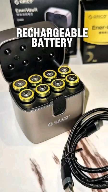 ORICO AA/AAA Li Battery Charger 1.55V AA/AAA NCM Type-C Rechargeable Battery Charging Compartment Li-ion Battery（EV8P） #FreeCoinsInShopeeVideo #Shopee