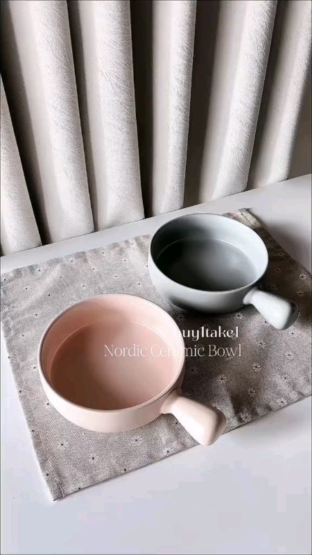 nordic style round ceramic handle bowl#trend #trending #makeitviral #fffyyypppppp