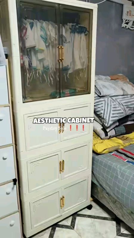 Wardrobe Storage Cabinet Children's Wardrobe Large Capacity with Universal Wheels #MassMuraSaShopee #freecoinsashopeevideo #FreeCoinsInShopeeVideo