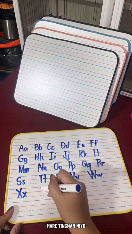 #doublesidedwhiteboard Double Sided Whiteboard Portable For Children's, Four Lines Threee Sections#stationary#hobby#children