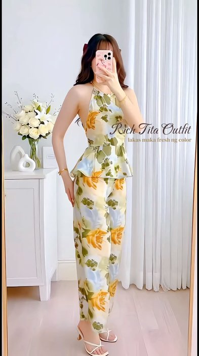 Sleeveless Ruffled Hem Terno Pants for Women #coords #classyterno #richtitaoutfit #FreeCoinsInShopeeVideo #ternoforwomen