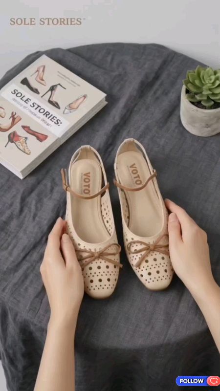Check out YOTO 2026 New Bow Mary Janes For Women Elastic Ankle Strap Comfy Hollow Out Casual Mules.#flatshoes
