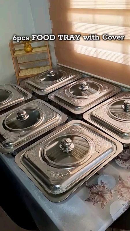 6PCS/Set Stainless Food Warmer (34×28×16cm）#fyp #shopeefinds #stainlessfoodwarmer