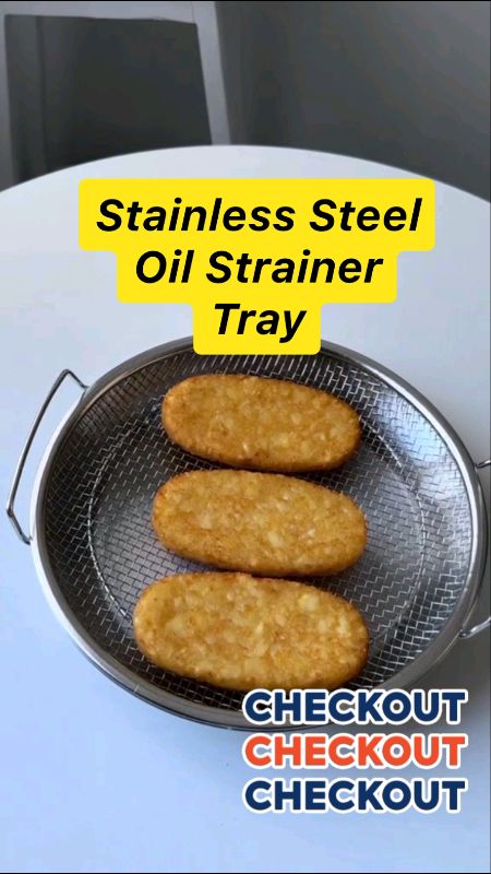STAINLESS STEEL OIL FILTER TRAY MESH KITCHEN FRYING DRAIN PAN #FreeCoinsInShopeeVideo #oilstrainertray #oilfilter #stainlesssteeloilfilter #drainpan