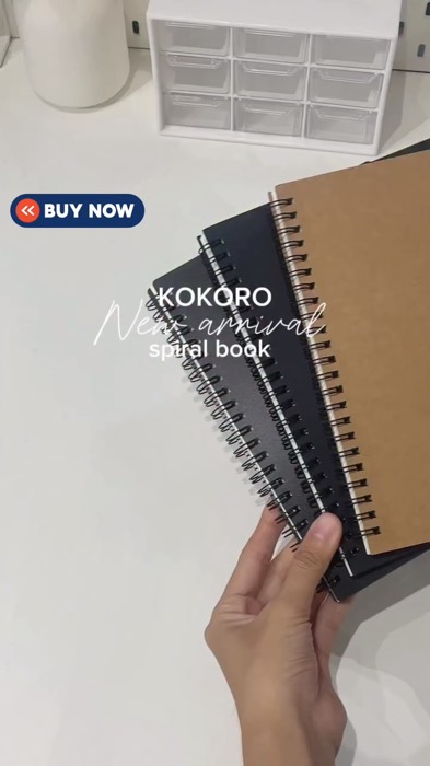 ￼A5/B5 Steno Spring Notebook 60Sheets Notepad Kraft Black Cover Office School Supplies Stationery#stringnotebook #notebook #backtoschool #kids