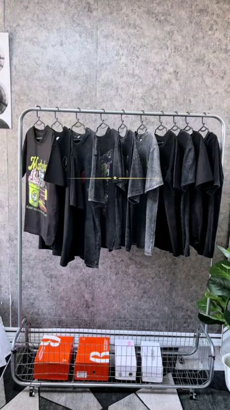 Heavy Duty Clothes Rack with Storage Basket & Wheels Garment Rack for Bedroom Clothes Organizer