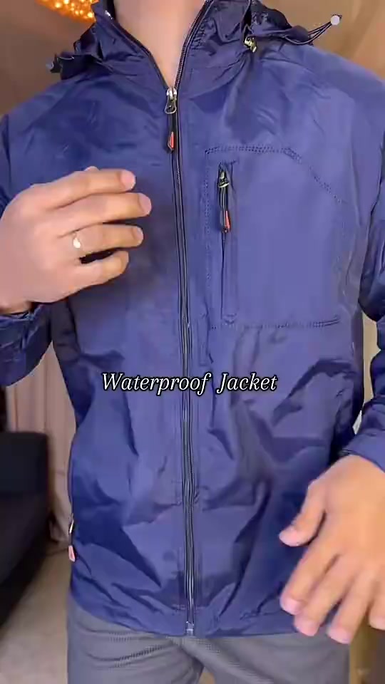 Men's Waterproof Jacket Windbreaker Coat Hoodies Camping Hiking Jacket Outerwear Clothing