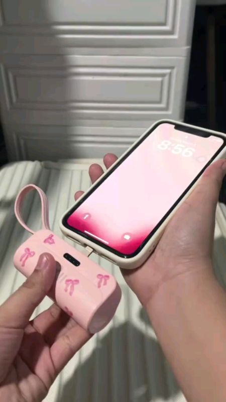 #Original 2in1 PowerBank 5000mAh Mini Portable Power Bank Type-C iOS Fast Charging Cable In Cab Buil