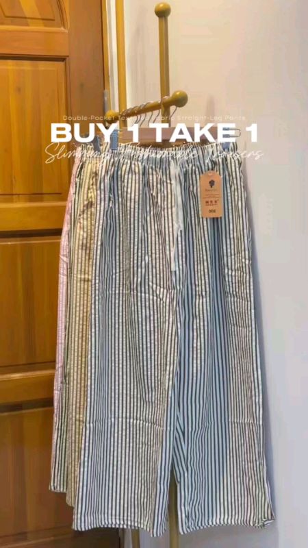 Women's Vertical Striped Wide-Leg Pants#ShopeePHPayDaySale #MasMuraSaShopee #FreeCoinsInShopeeVideo